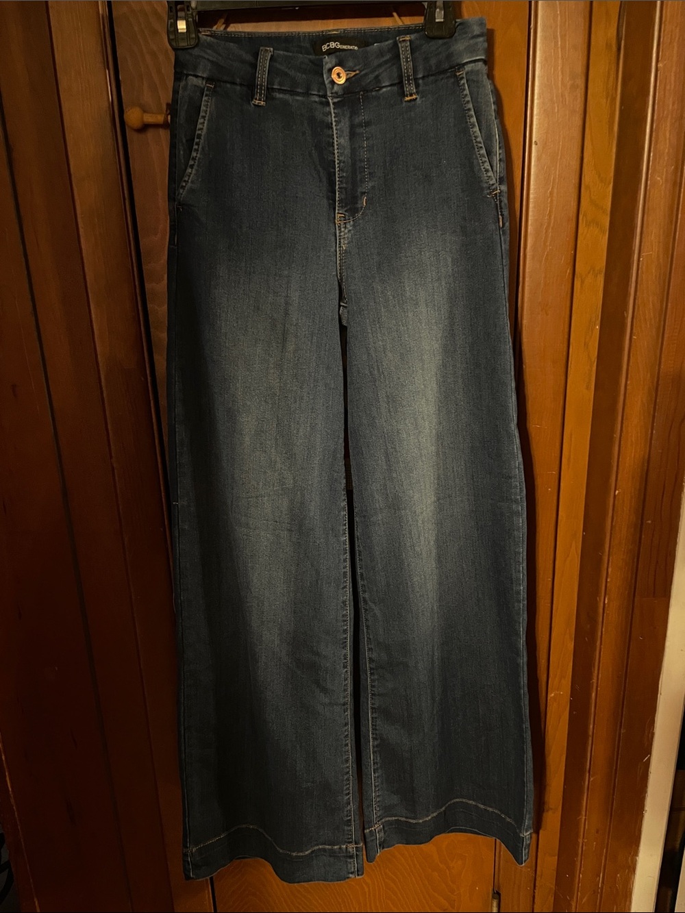 BCBG Wide Leg Women's Jeans in Dark Blue hi rise